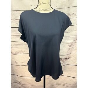 Express Women's Top Size L blue‎ Short Sleeve Blouse Career Casual